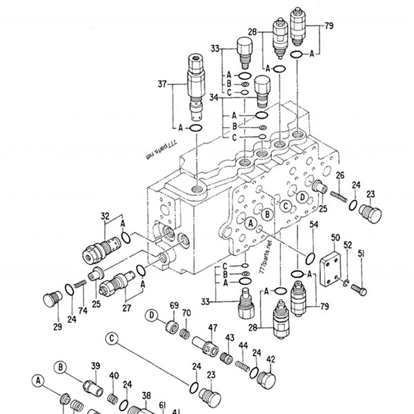 Гидравлический регулирующий клапан Hitachi EX300-2 4314749